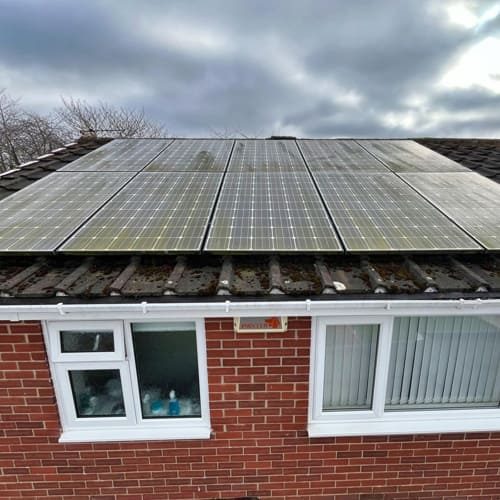 Before Solar Panel Cleaning